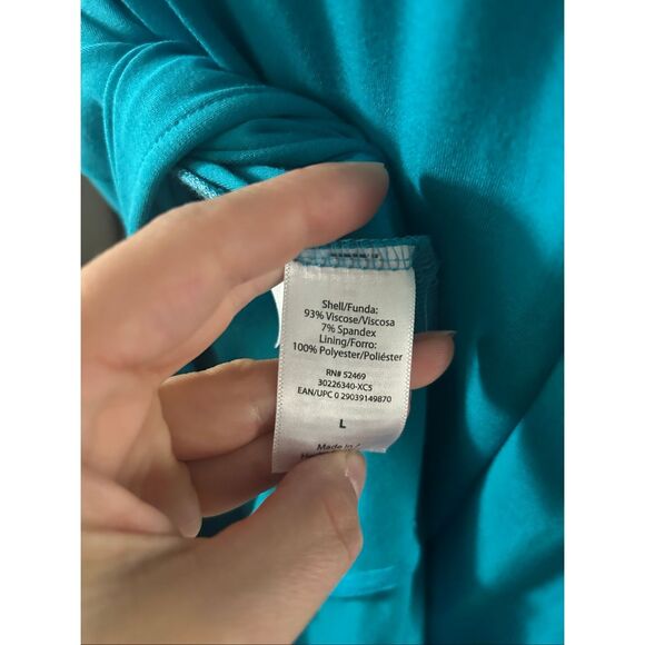 Sofia Vergara Ruched Tie Tank Maxi Dress in Blue Sz L NWT - Picture 8 of 8